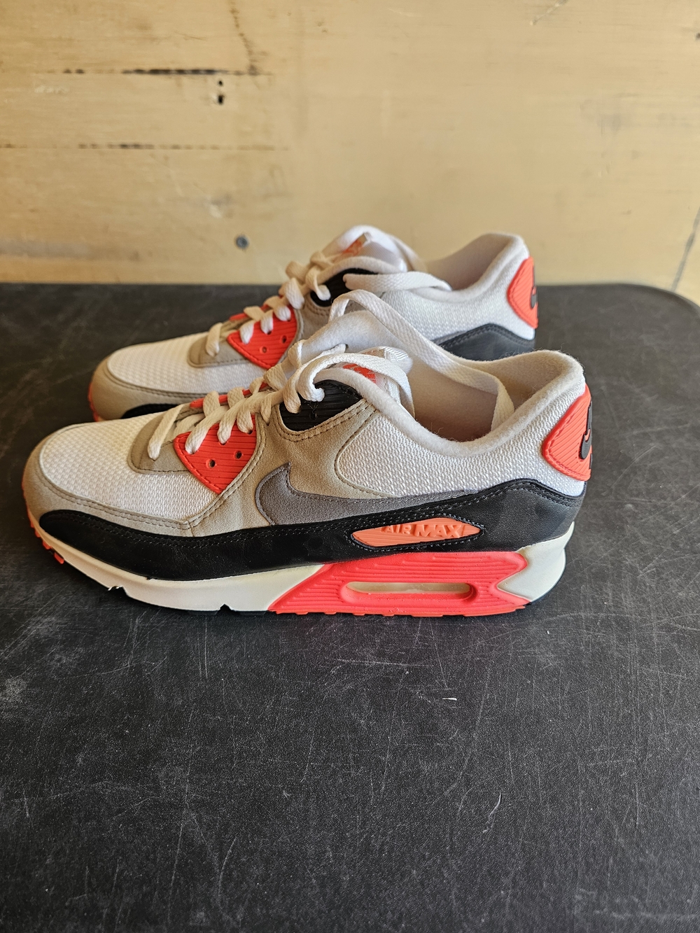 Nike Air Max 90 White Black Infrared Sneakers Size US 8